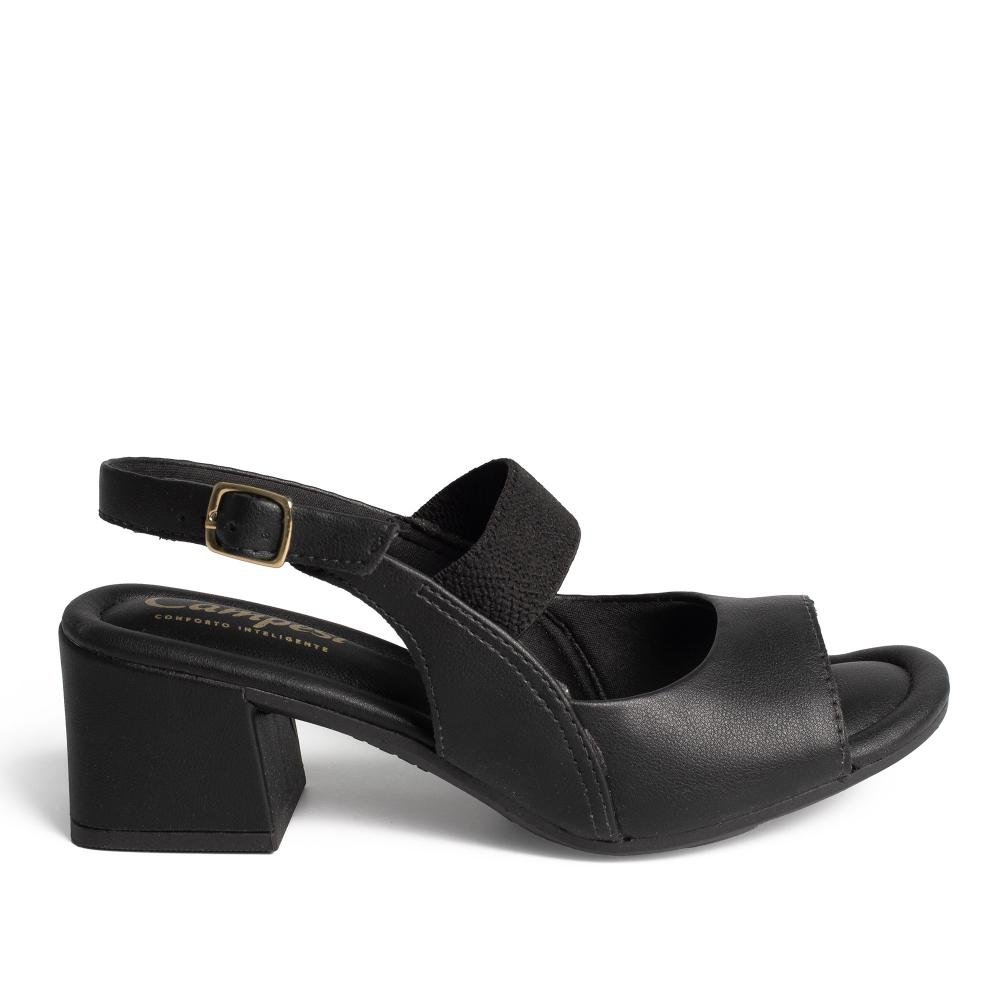Sandália Campesí de Salto Bloco Feminina CP862 Preto 2