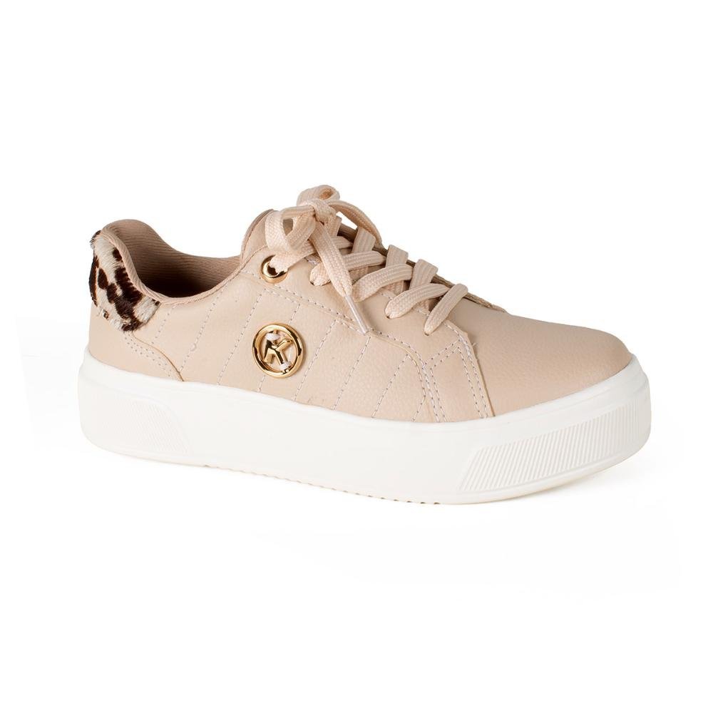 Tênis Kolosh Casual Flatform Feminino C3541A Bege Claro 3