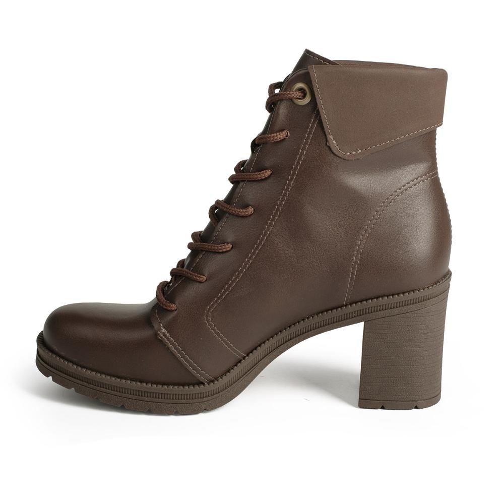 Bota Coturno Mississipi de Salto Bloco Feminina MC491 Café 4