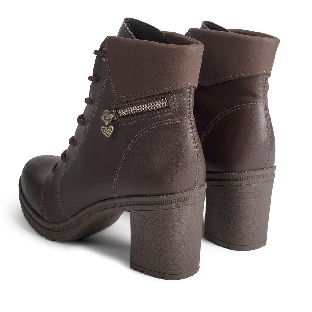 Bota Coturno Mississipi de Salto Bloco Feminina MC491 Café 6