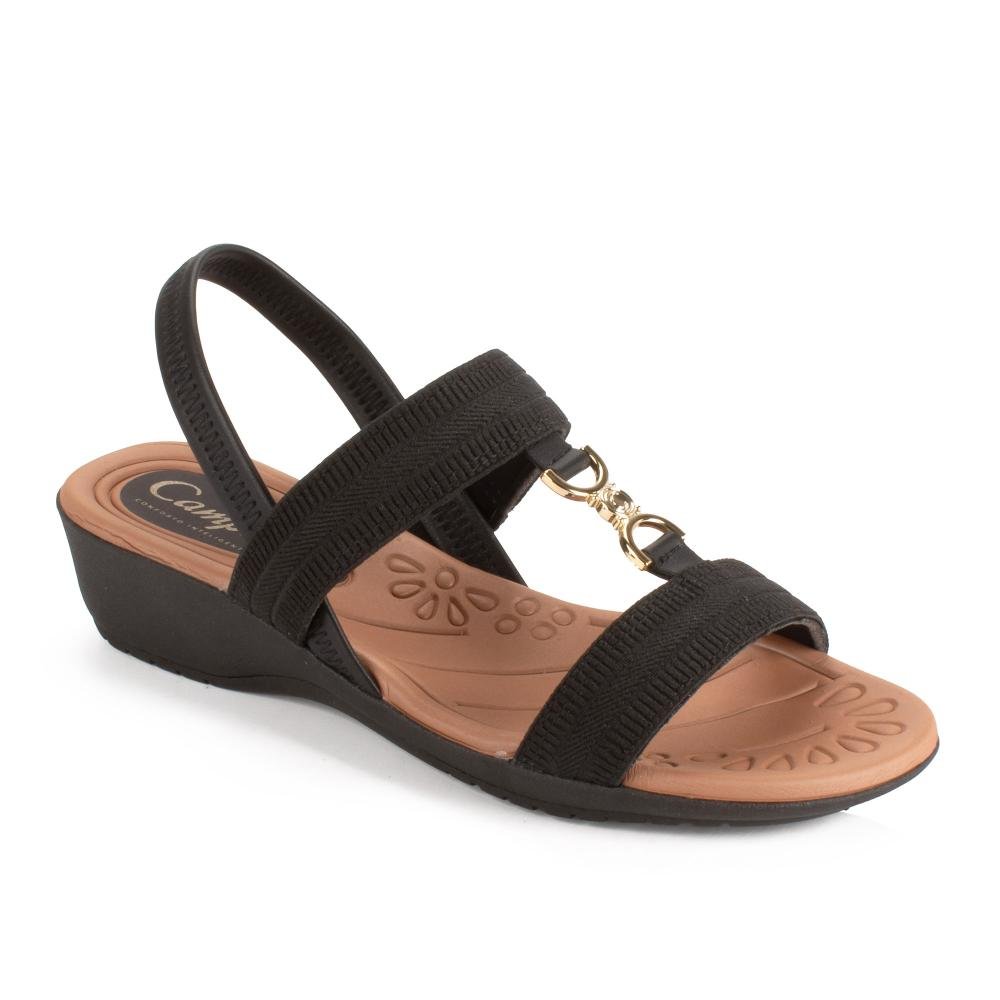 Sandália Campesí Anabela Feminina CE231 Preto 1