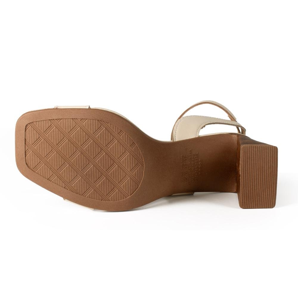 Sandália Dakota de Salto Bloco Feminina Y9501 Bege Claro 5