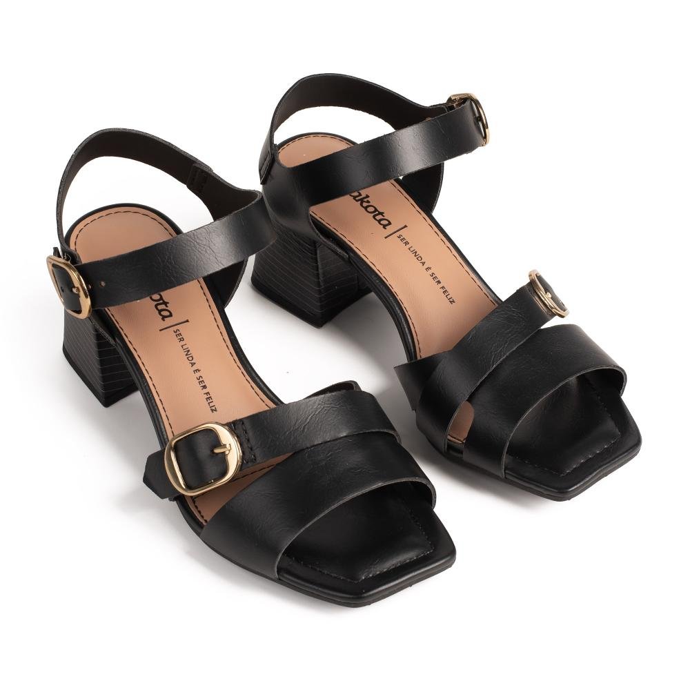 Sandália Dakota de Salto Bloco Feminina Y9751 Preto 6