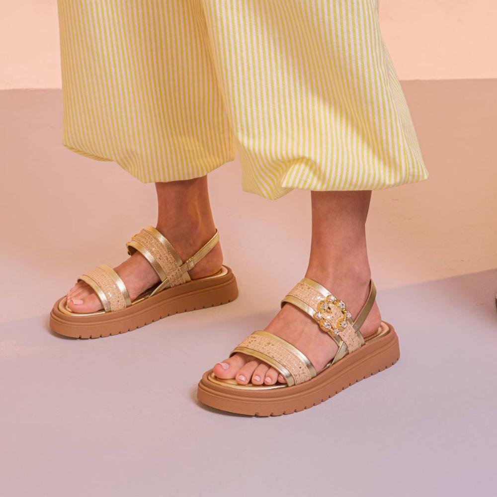 Sandália Dakota Flatform Metalizada Feminina Y9671 Metalizado/Ouro 7