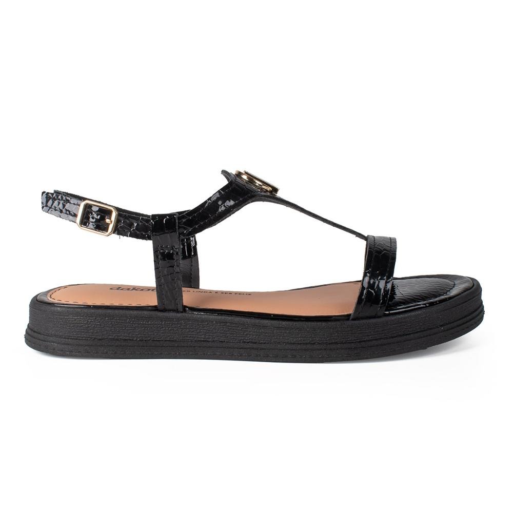 Sandália Dakota Flatform Feminina Y9452 Preto/Verniz 3