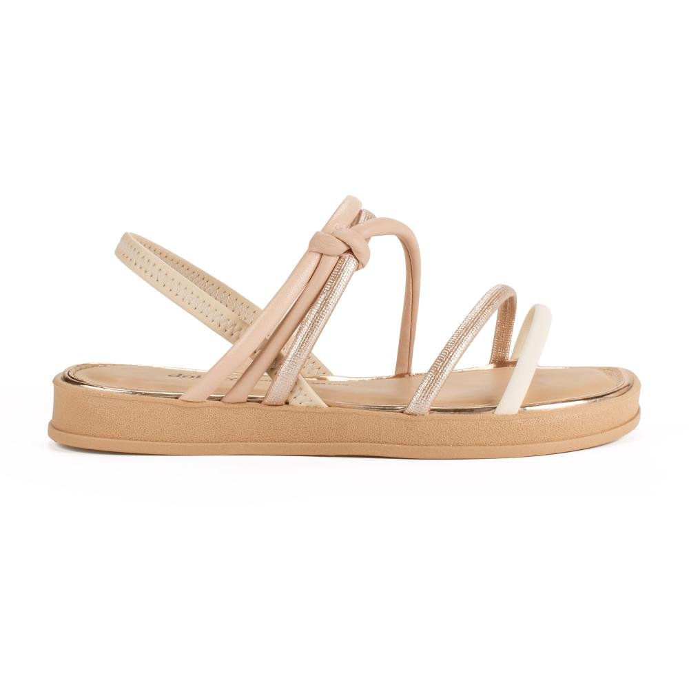 Sandália Dakota Flatform Metalizada Feminina Y9392 Bege/Rosa 3