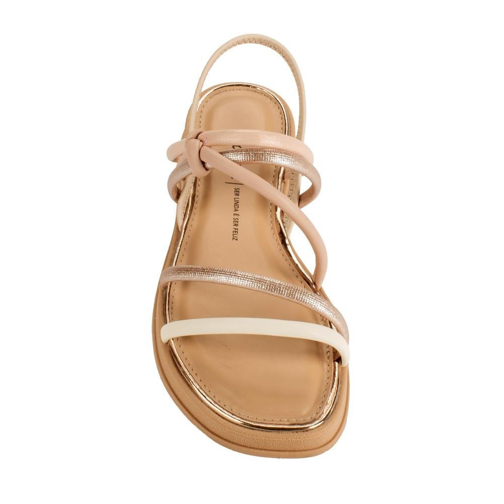 Sandália Dakota Flatform Metalizada Feminina Y9392 Bege/Rosa 6