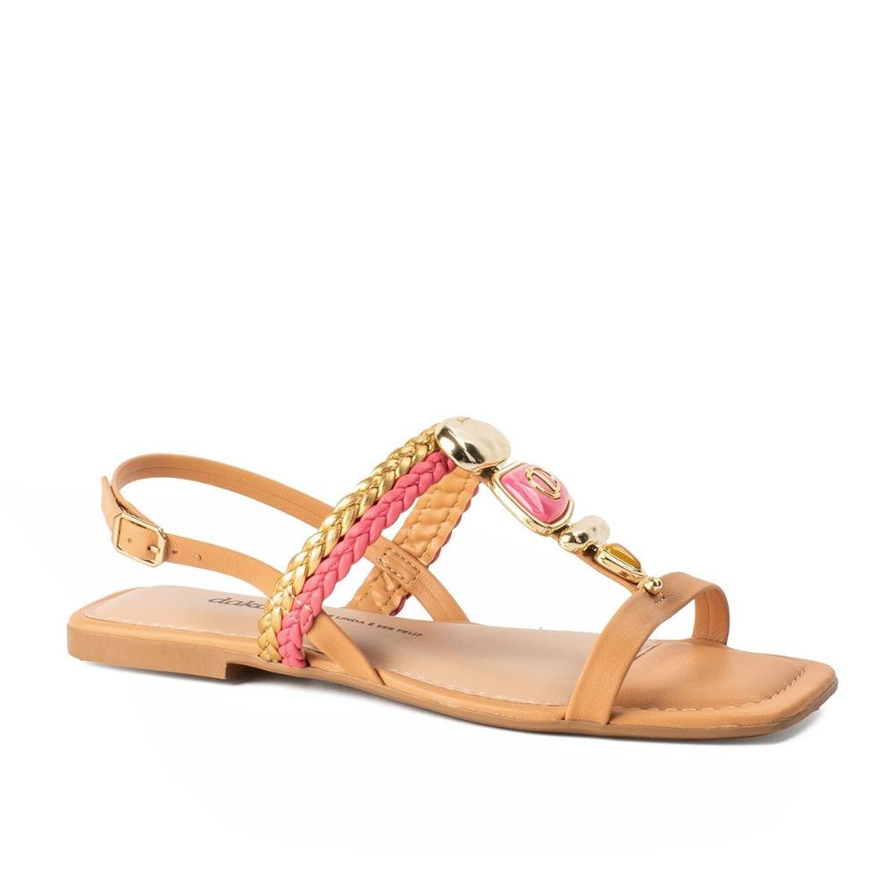 Sandália Dakota Rasteira Feminina Y9561 Bege/Rosa