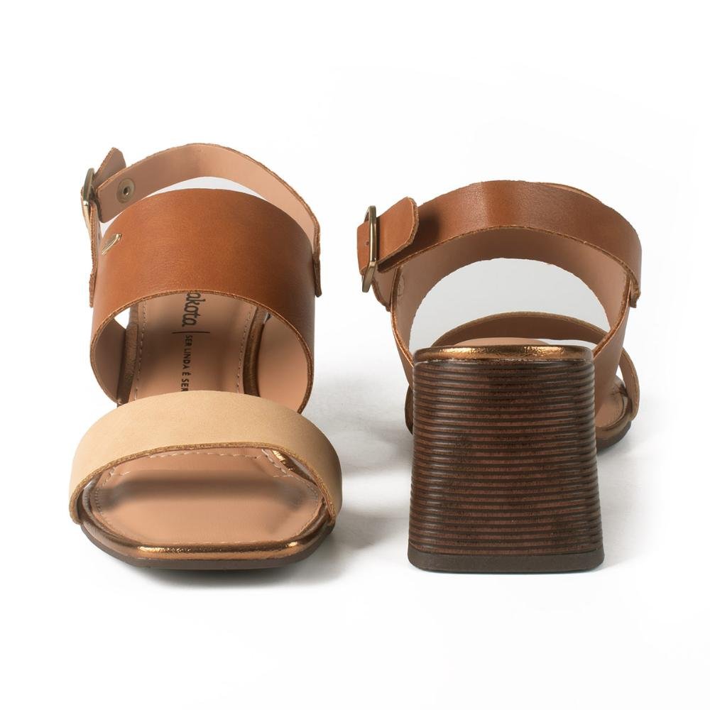 Sandália Dakota de Salto Bloco e Feminina Y9192 Caramelo 6