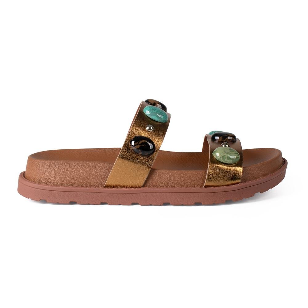 Slide Dakota Flatform Metalizado Feminina Y9161 Bronze 3