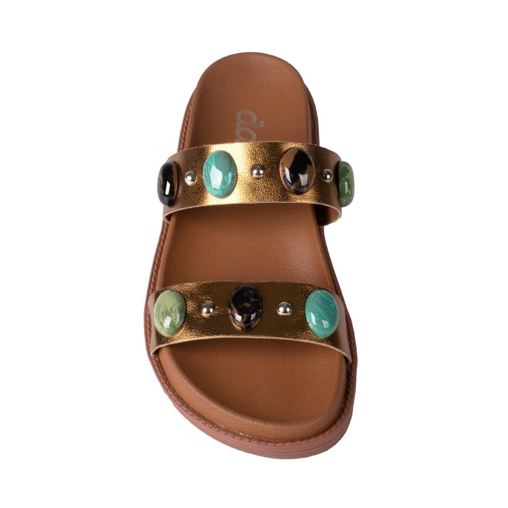 Slide Dakota Flatform Metalizado Feminina Y9161 Bronze 6