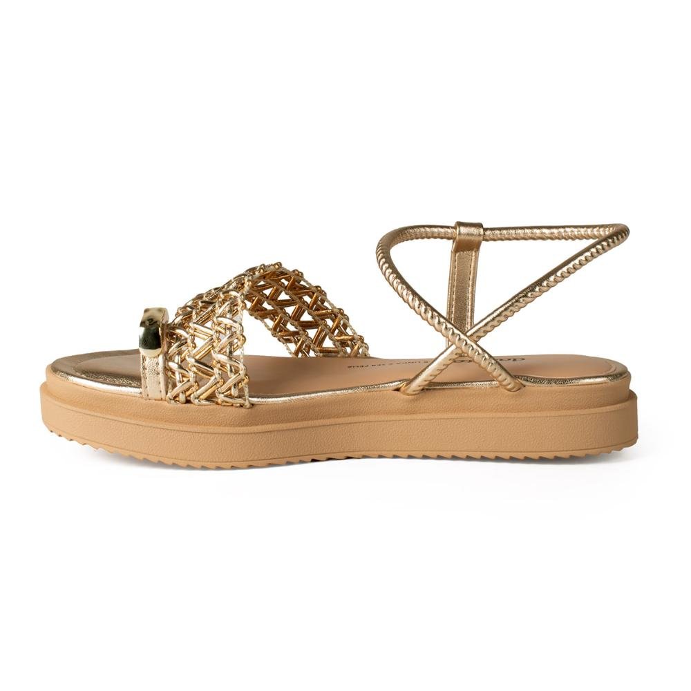 Sandália Dakota Flatform Metalizada Feminina Y9261 Metalizado/Ouro 4