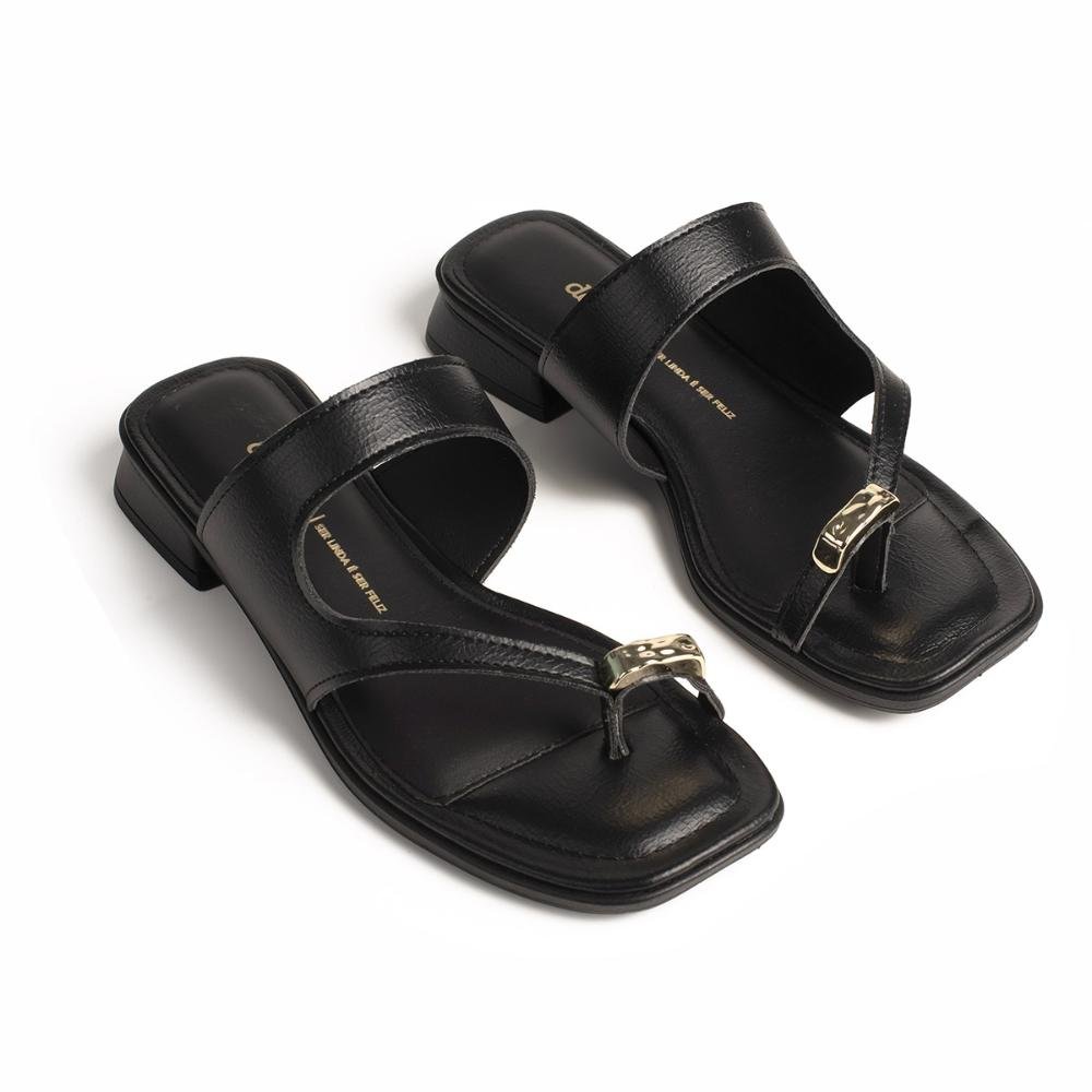 Tamanco Dakota de Salto Baixo Feminina Y8874 Preto 6