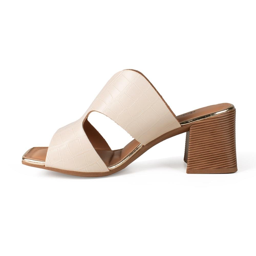 Tamanco Dakota de Salto Bloco Feminina Y9191 Bege Claro 4