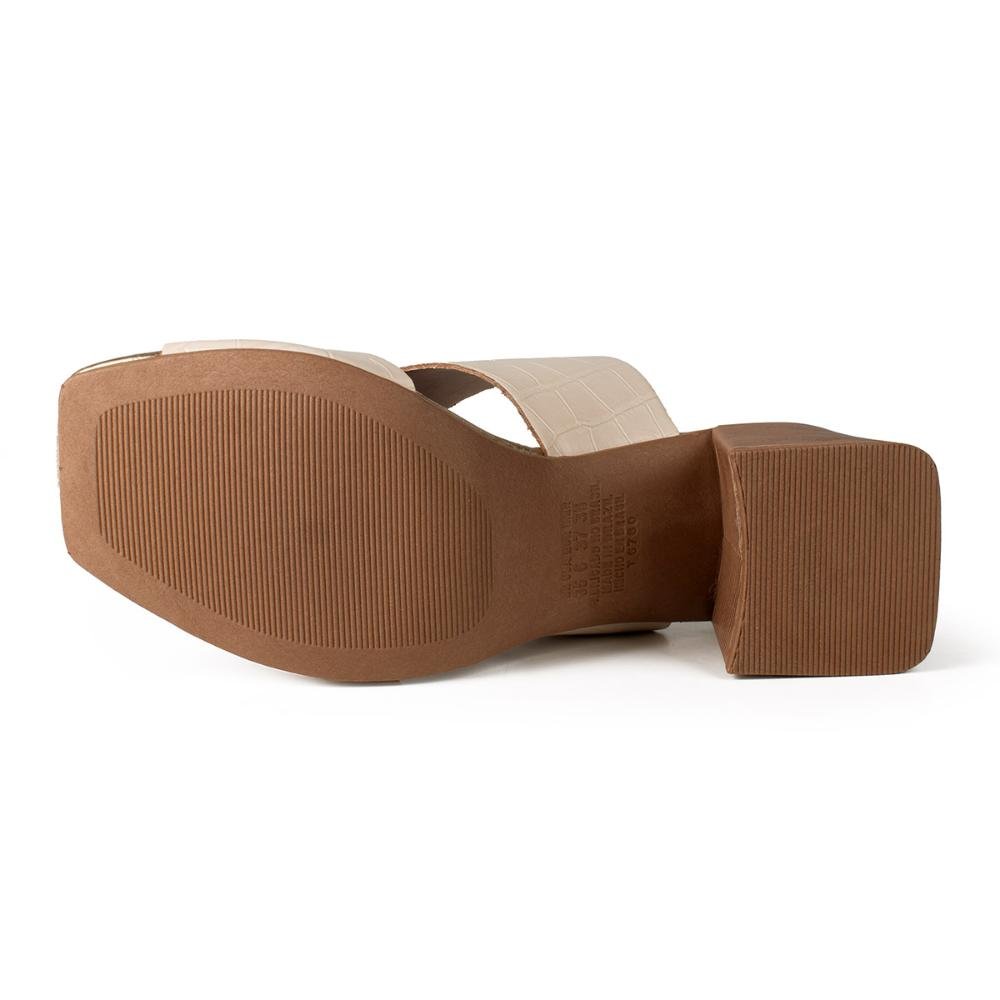 Tamanco Dakota de Salto Bloco Feminina Y9191 Bege Claro 5