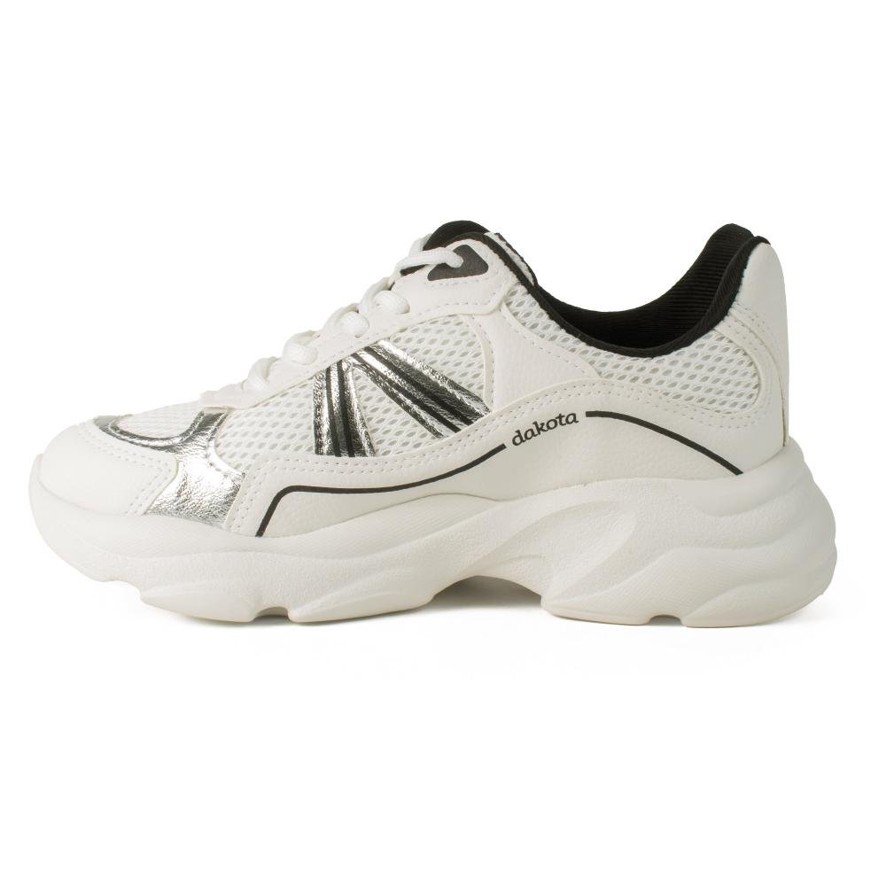 Tênis Dakota Athletic Feminino D0971 Branco/Prata 4