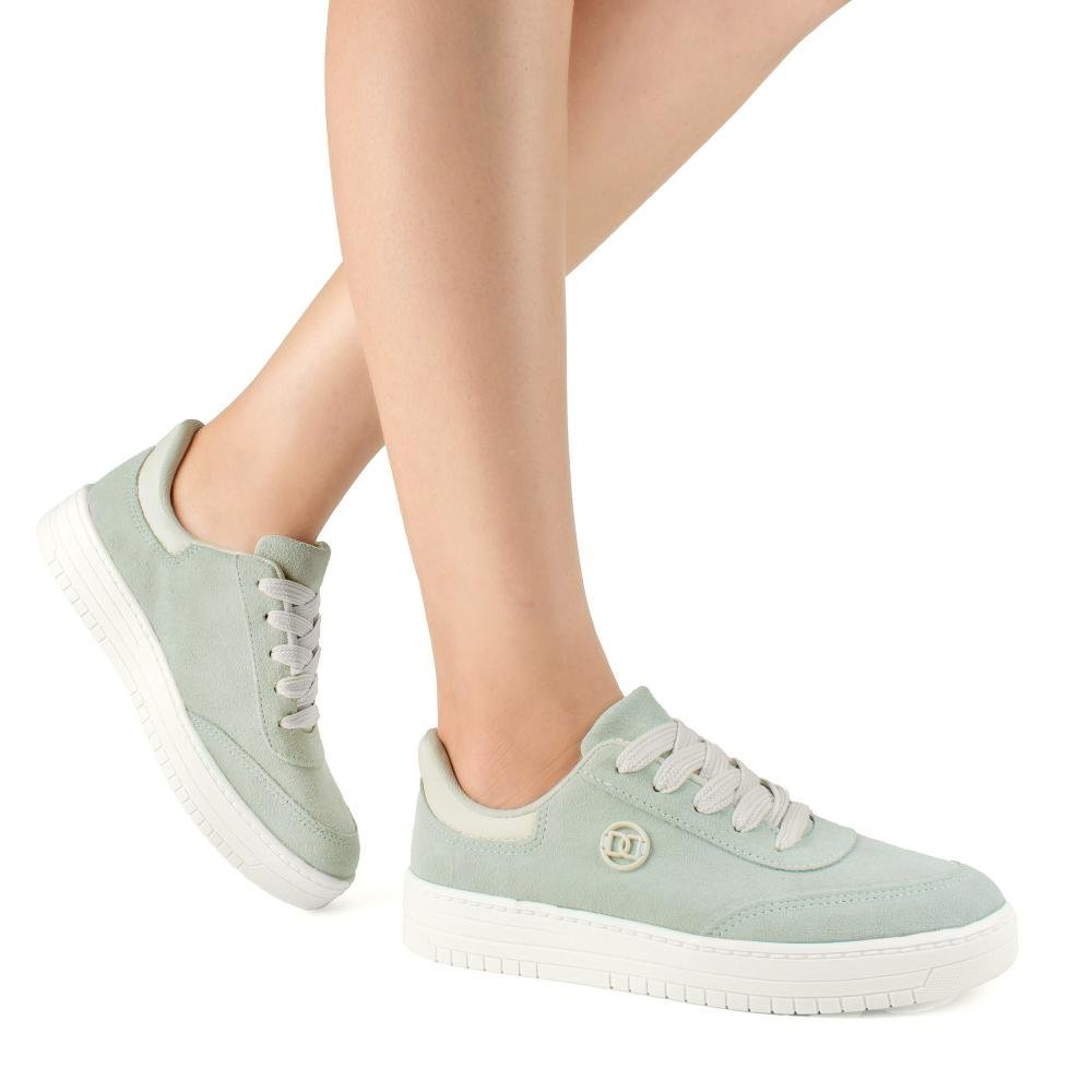 Tênis Dakota Casual Em Couro Feminino D0951 Verde 2