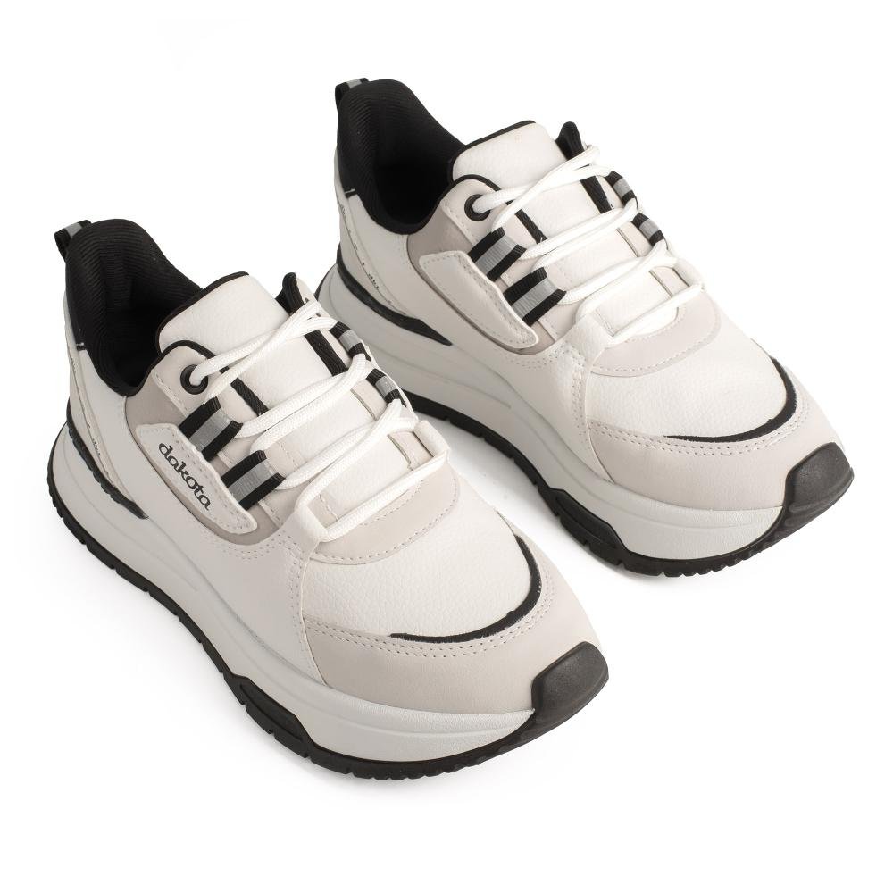 Tênis Dakota Jogging Feminino D0861 Branco/Preto 6