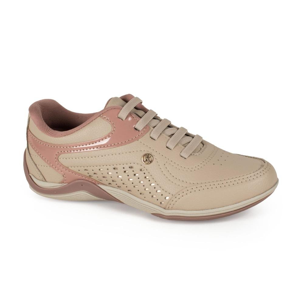 Tênis Kolosh Casual Feminino C3677 Bege/Rosa 3