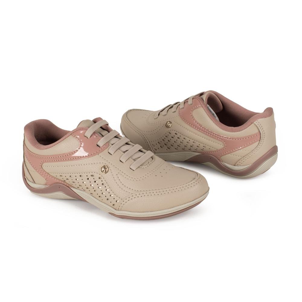 Tênis Kolosh Casual Feminino C3677 Bege/Rosa 7