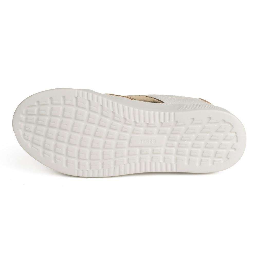 Tênis Kolosh Casual Flatform Em Couro Feminino C3542A Branco/Dourado 5