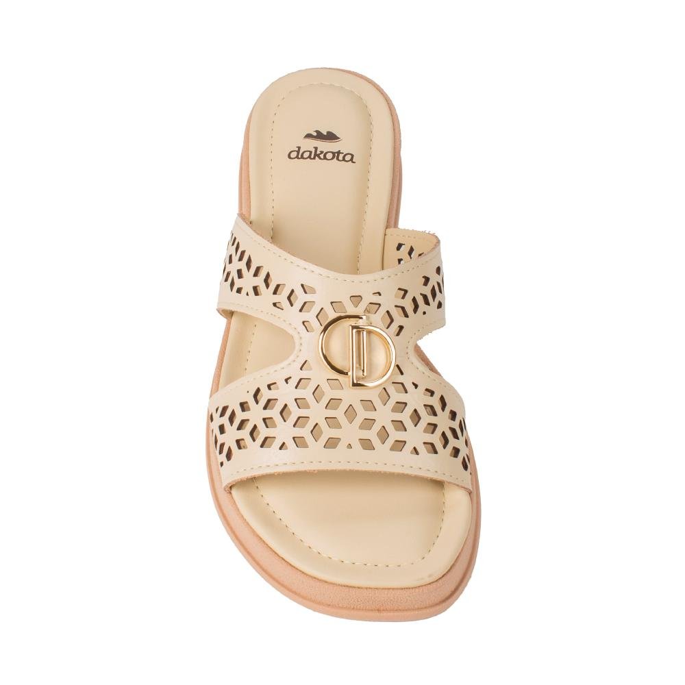 Slide Dakota Flatform Feminina Y9712 Bege 6