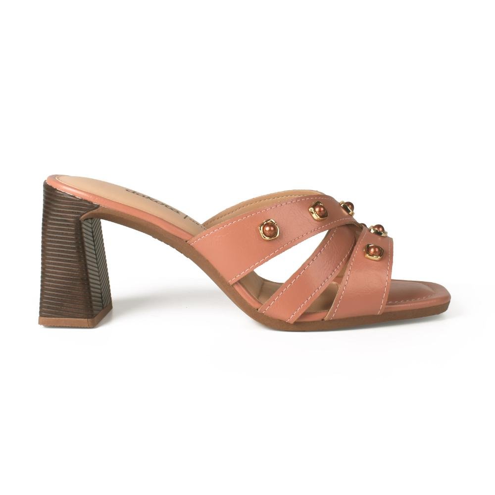 Tamanco Dakota de Salto Bloco Feminina Y9502 Rosa 3