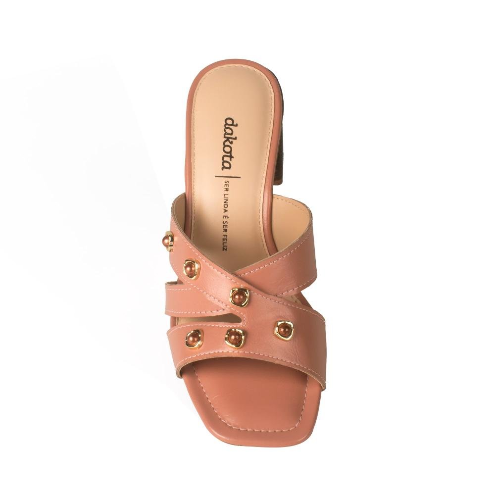 Tamanco Dakota de Salto Bloco Feminina Y9502 Rosa 6