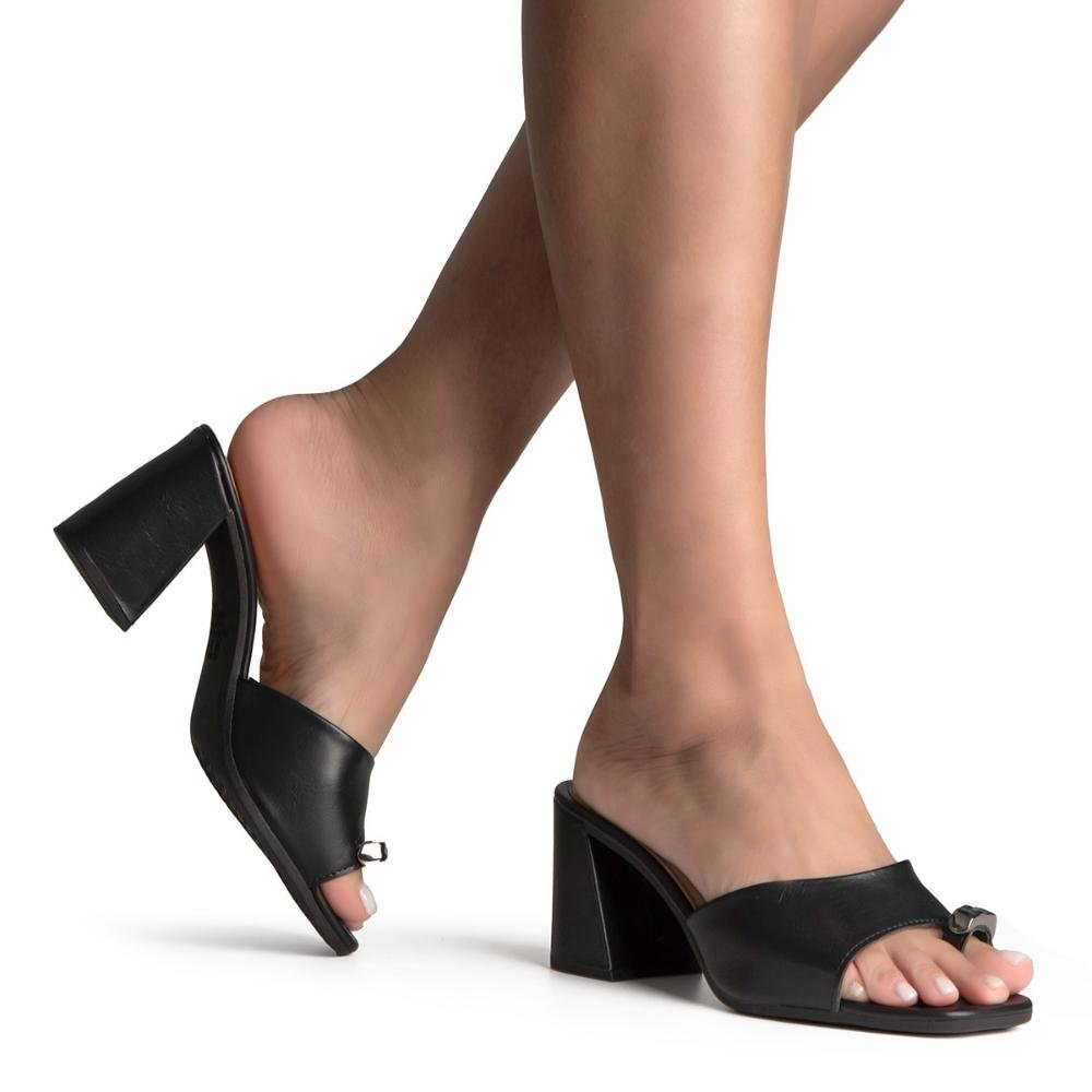 Tamanco Dakota de Salto Bloco Feminina Y9151 Preto 2