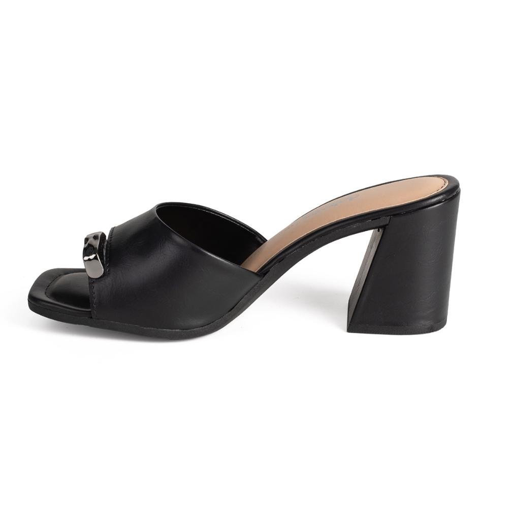 Tamanco Dakota de Salto Bloco Feminina Y9151 Preto 4