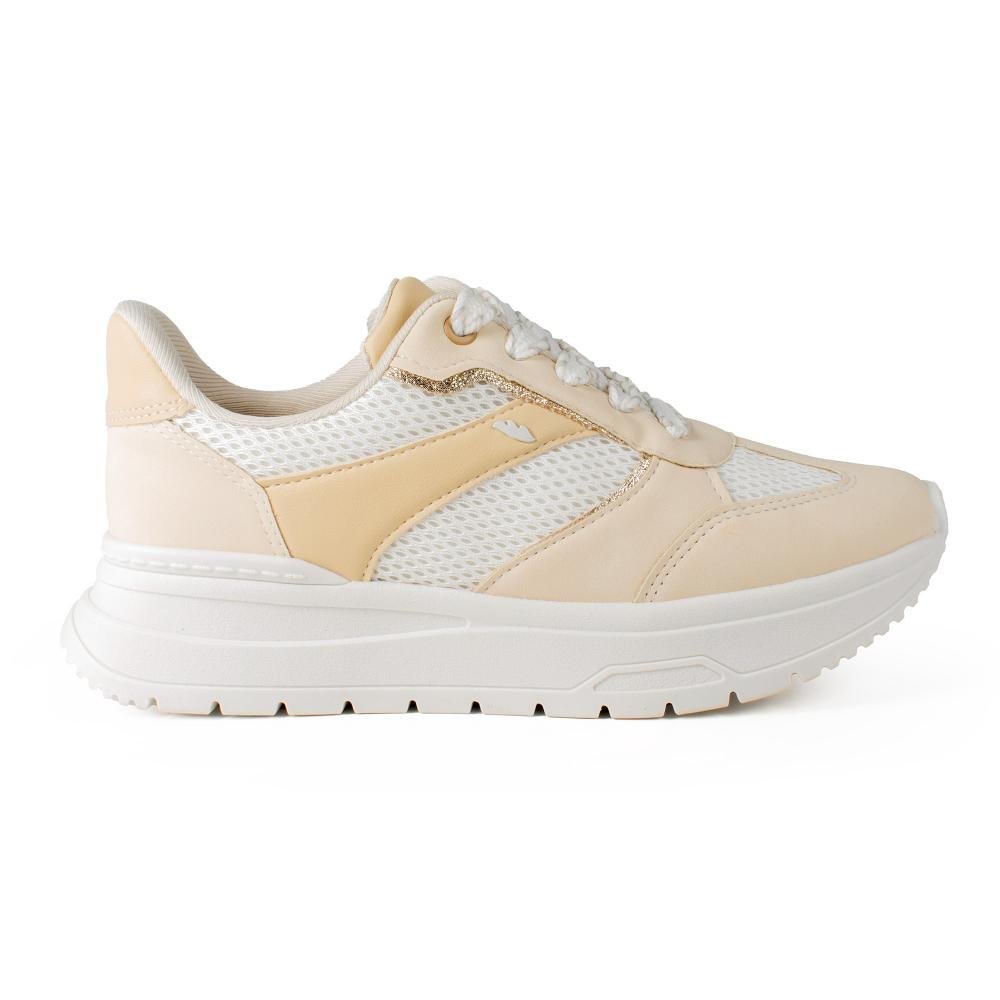 Tênis Dakota Jogging Feminino D0862 Bege Claro/Branco 3