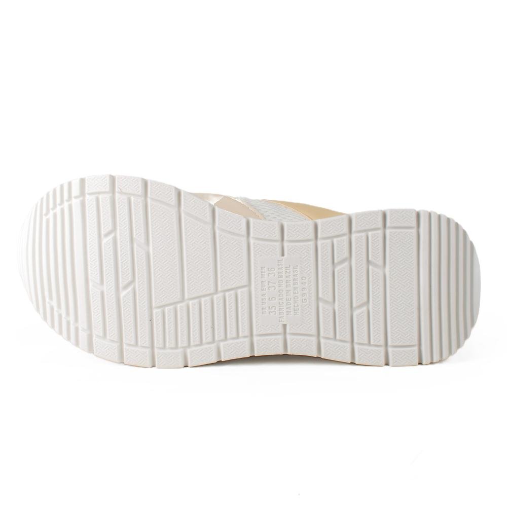 Tênis Dakota Jogging Feminino D0862 Bege Claro/Branco 5