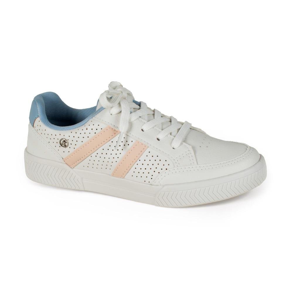Tênis Kolosh Casual Feminino C3009B Branco/Rosa 3