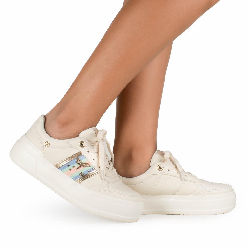 Tênis Kolosh Flatform Feminino C3950 Bege Claro 2