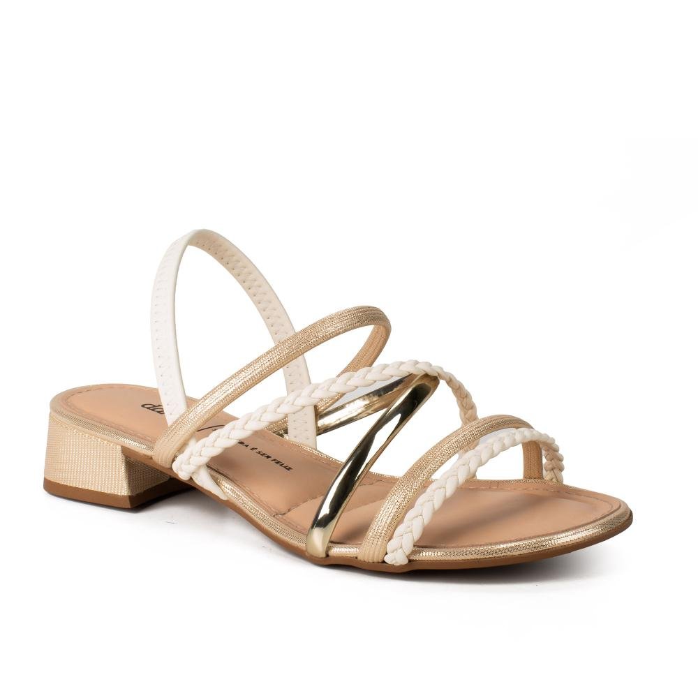 Dakota（ダコタ） Sandália Dakota de Salto Bloco Feminina Y9342 Bege Claro