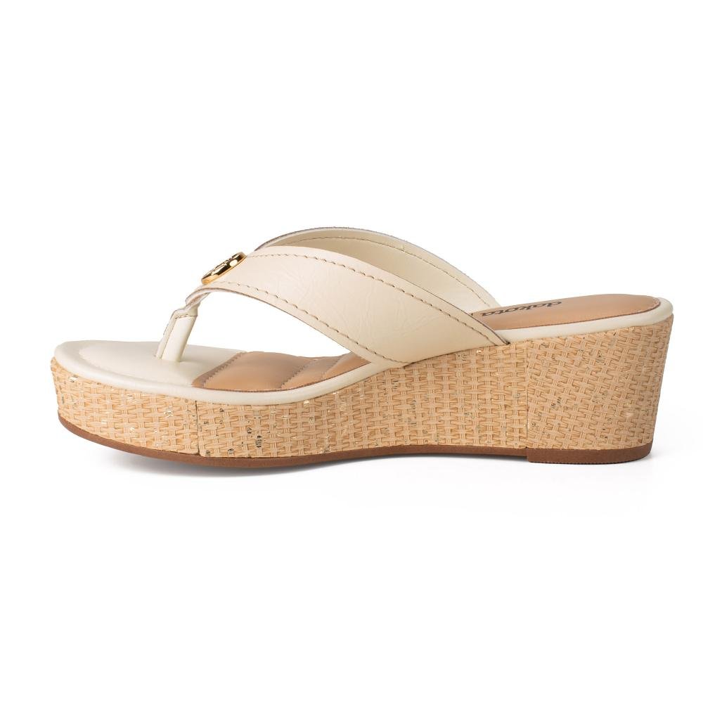 Tamanco Dakota Anabela Feminina Y9812 Bege Claro 4
