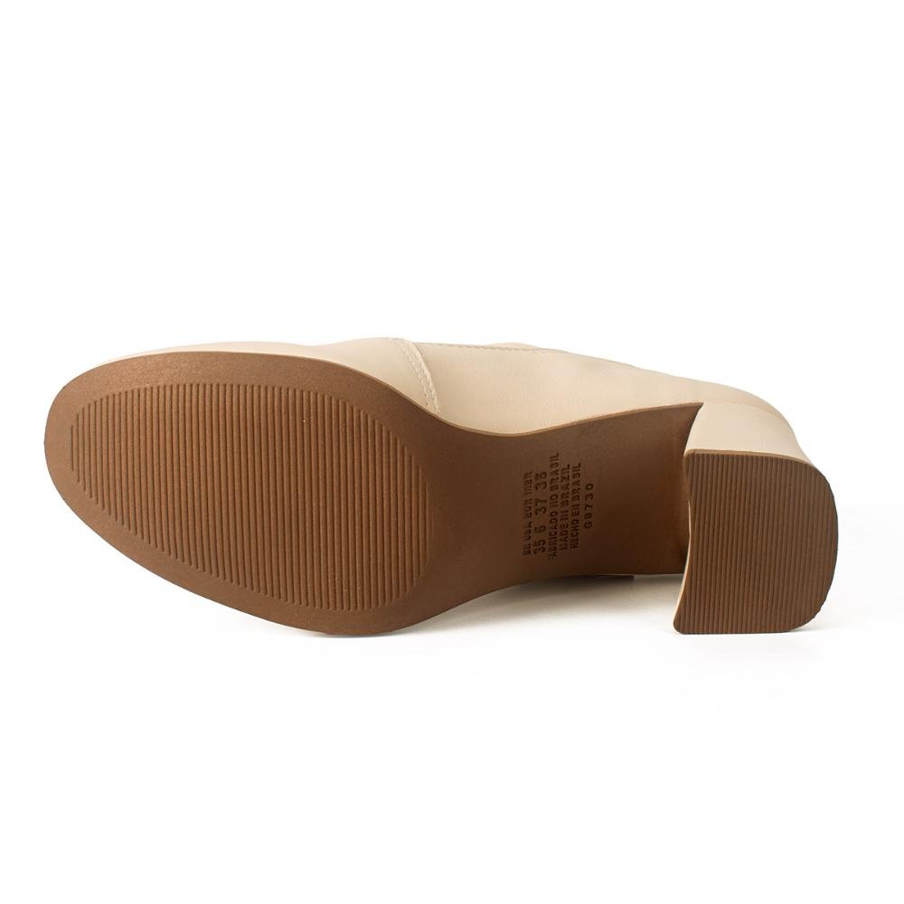 Sapato Dakota de Salto Bloco Feminino G9731 Bege Claro 5
