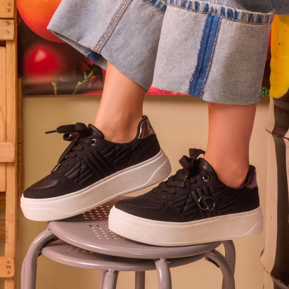 Tênis Dakota Flatform Feminino D0982 Preto 7