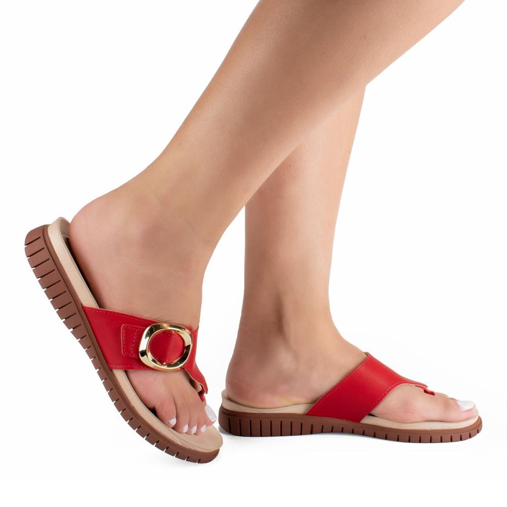Chinelo Campesí Anabela Feminina CP883 Vermelho 2