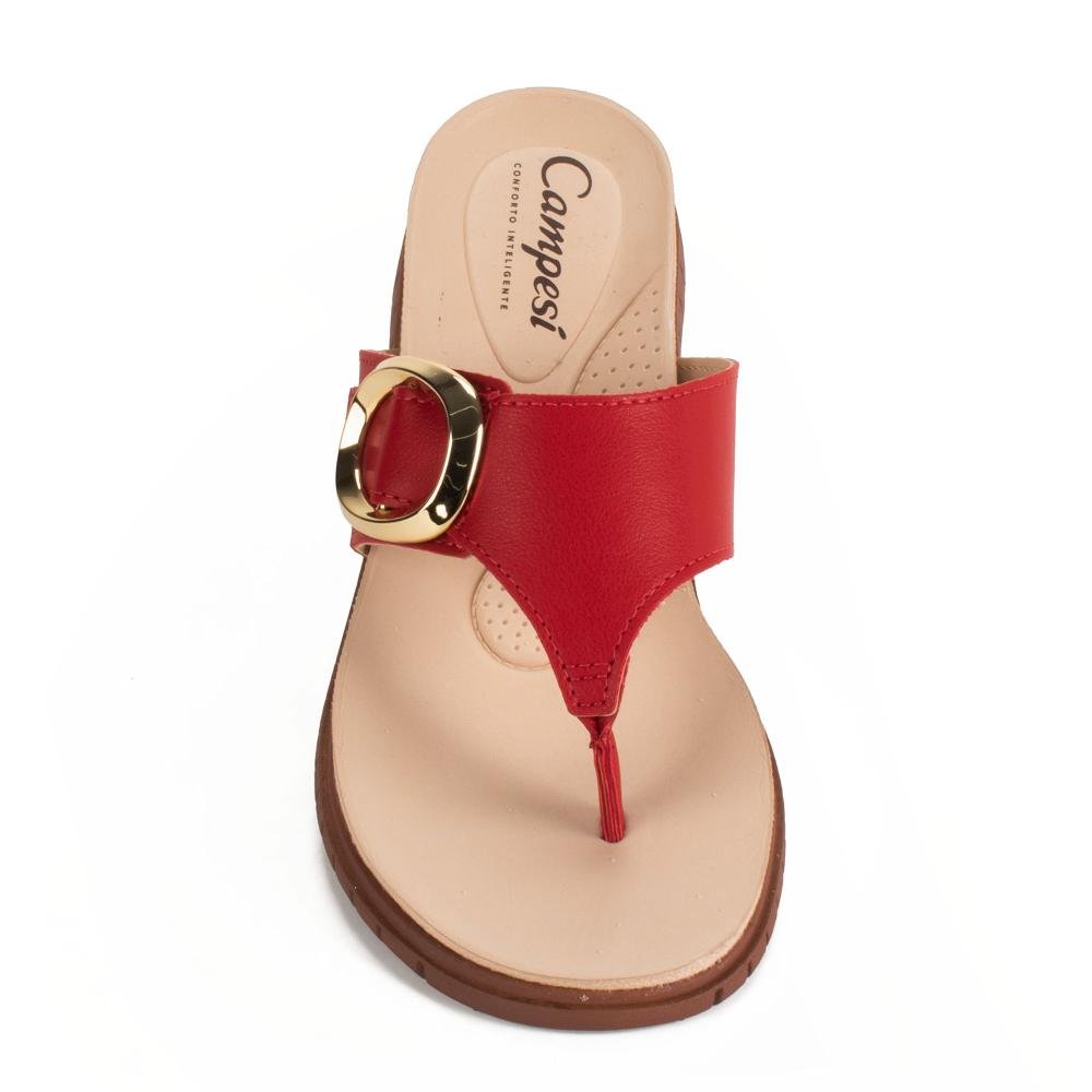 Chinelo Campesí Anabela Feminina CP883 Vermelho 6