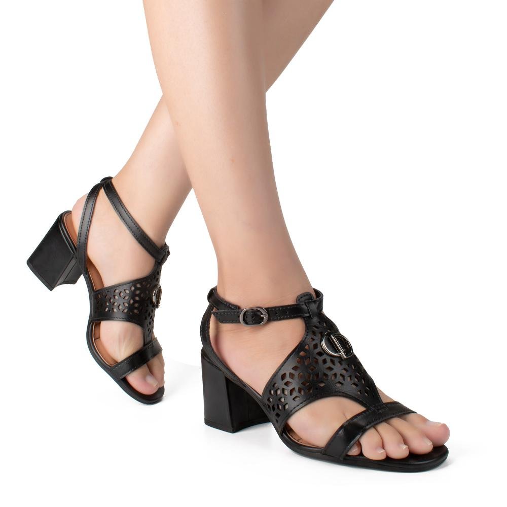 Sandália Dakota de Salto Bloco Feminina Y9791 Preto 2