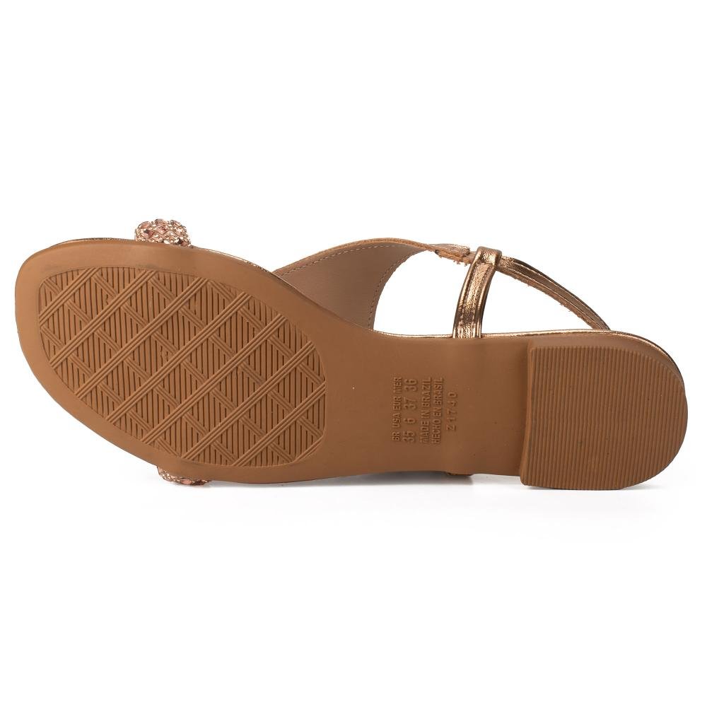 Sandália Dakota Rasteira Metalizada Feminina Y9651 Rosé 5