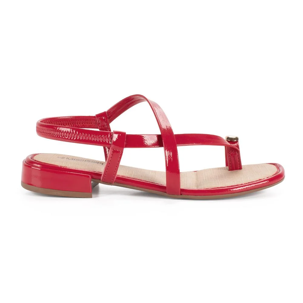 Sandália Mississipi de Salto Baixo Feminina MF702 Vermelho 3