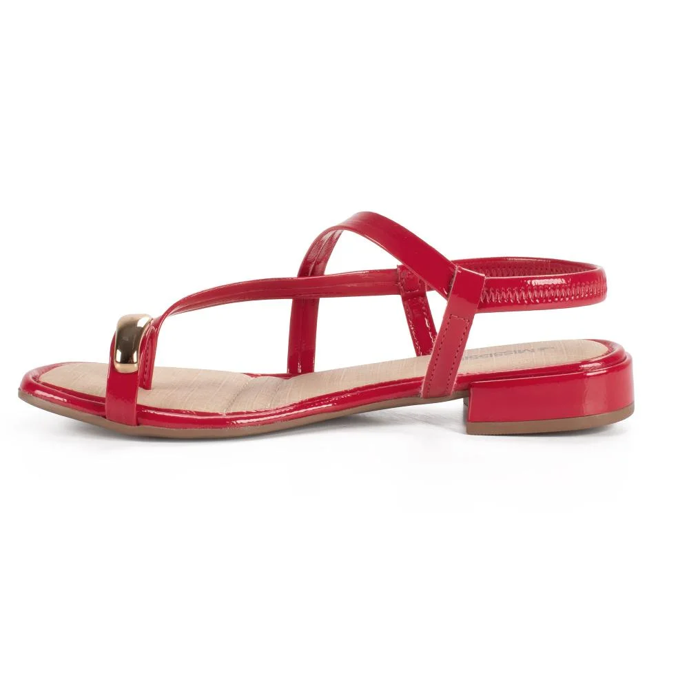 Sandália Mississipi de Salto Baixo Feminina MF702 Vermelho 4