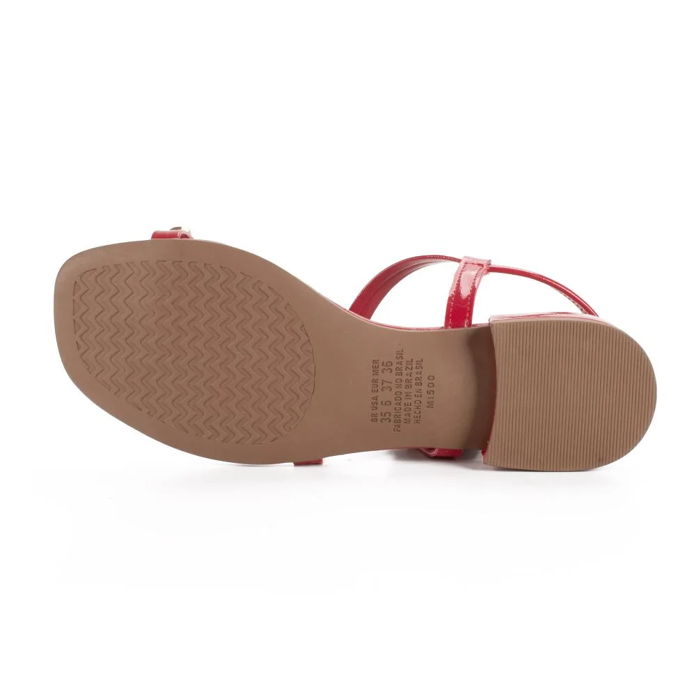 Sandália Mississipi de Salto Baixo Feminina MF702 Vermelho 5