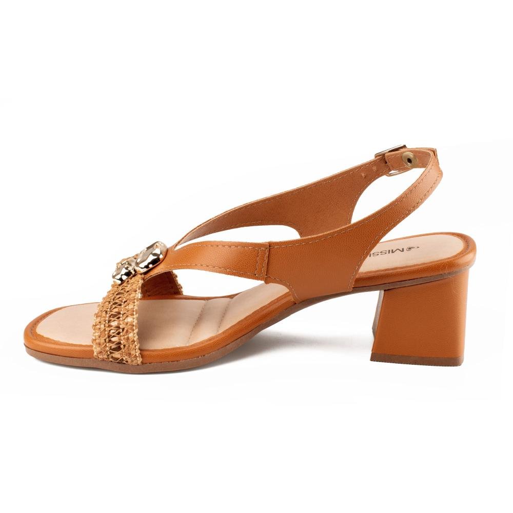 Sandália Mississipi de Salto Bloco Feminina MF722 Caramelo 4