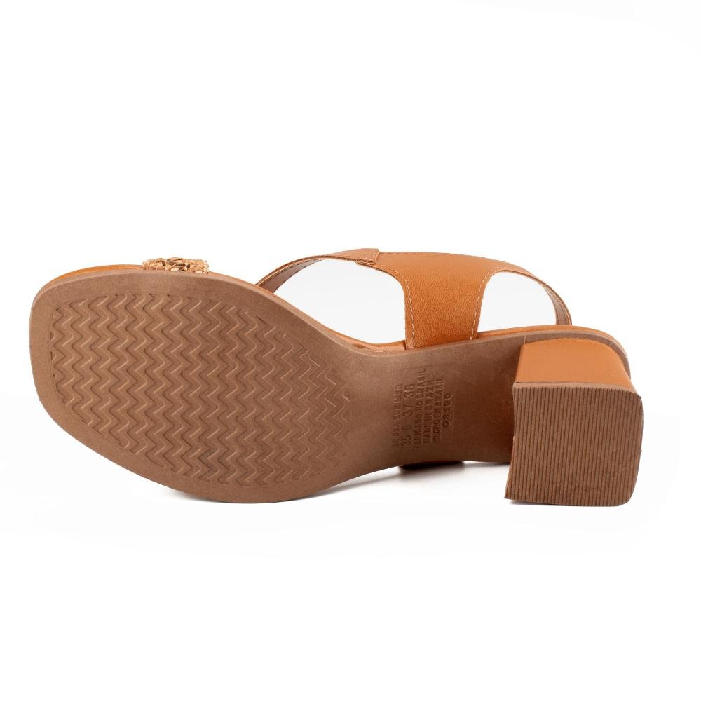 Sandália Mississipi de Salto Bloco Feminina MF722 Caramelo 5