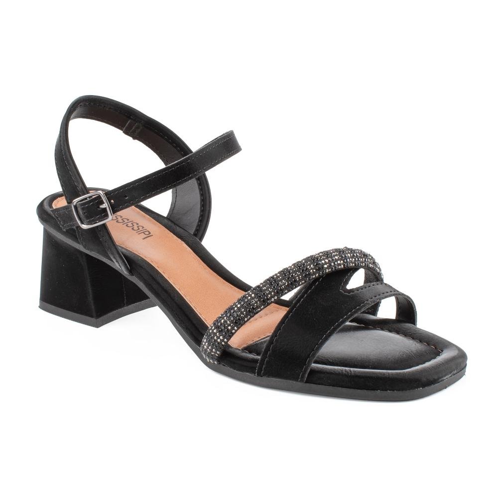 Sandália Mississipi de Salto Bloco Feminina MF862 Preto 1