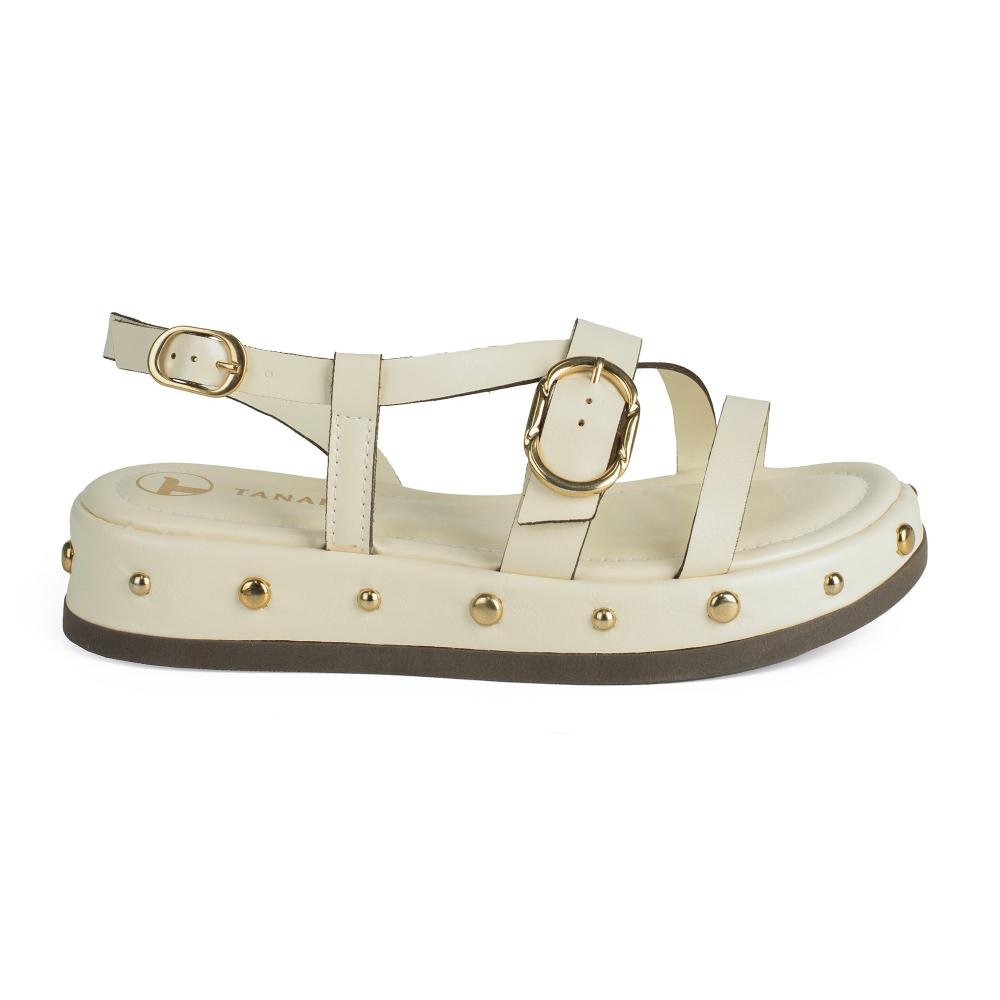 Sandália Tanara Flatform Feminina T9222 Bege Claro 3