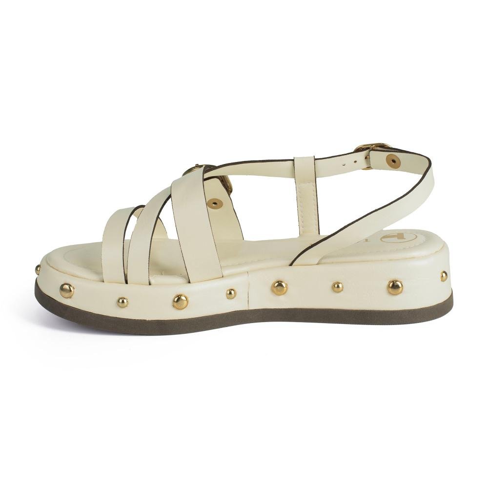 Sandália Tanara Flatform Feminina T9222 Bege Claro 4